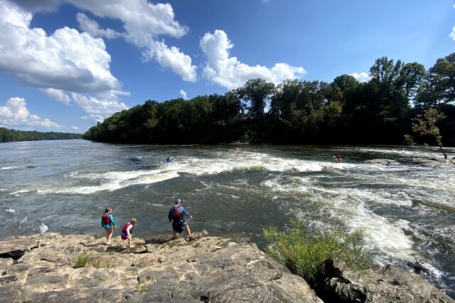 White Water Kayakers On A River