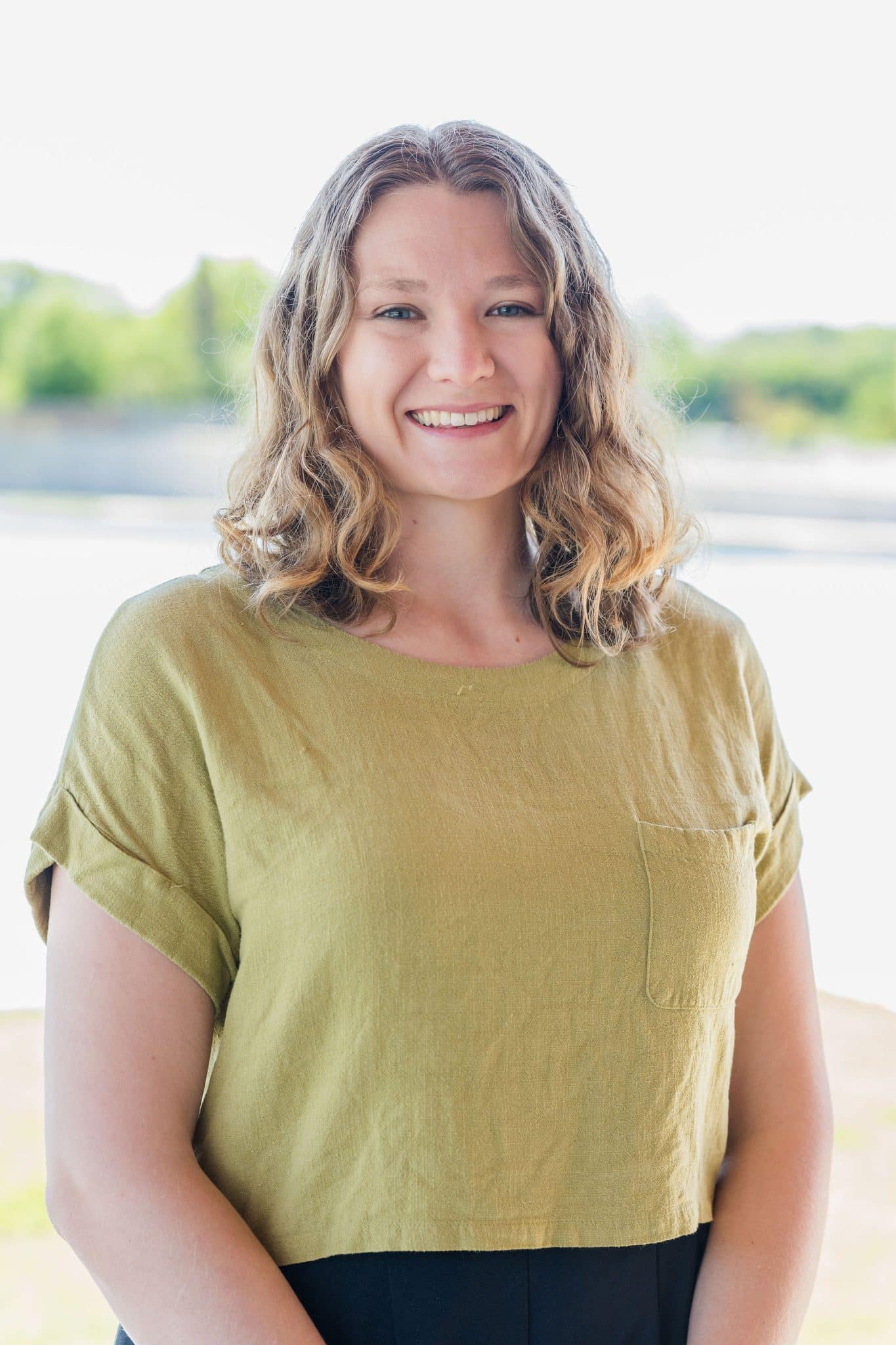 a woman smiling for the camera